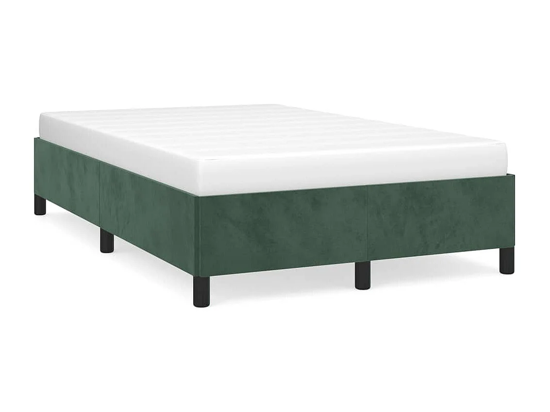 Cadre de lit sans matelas vert foncé 120x190 cm velours