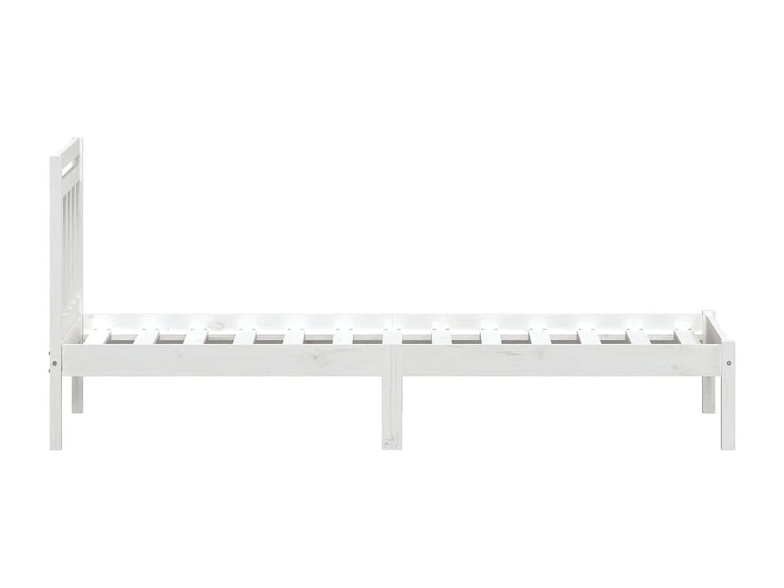 Estrutura de cama 100x200 cm pinho maciço branco