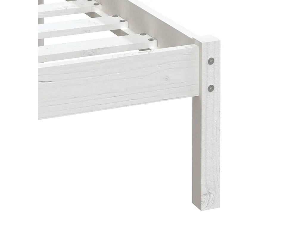 Estrutura de cama 100x200 cm pinho maciço branco