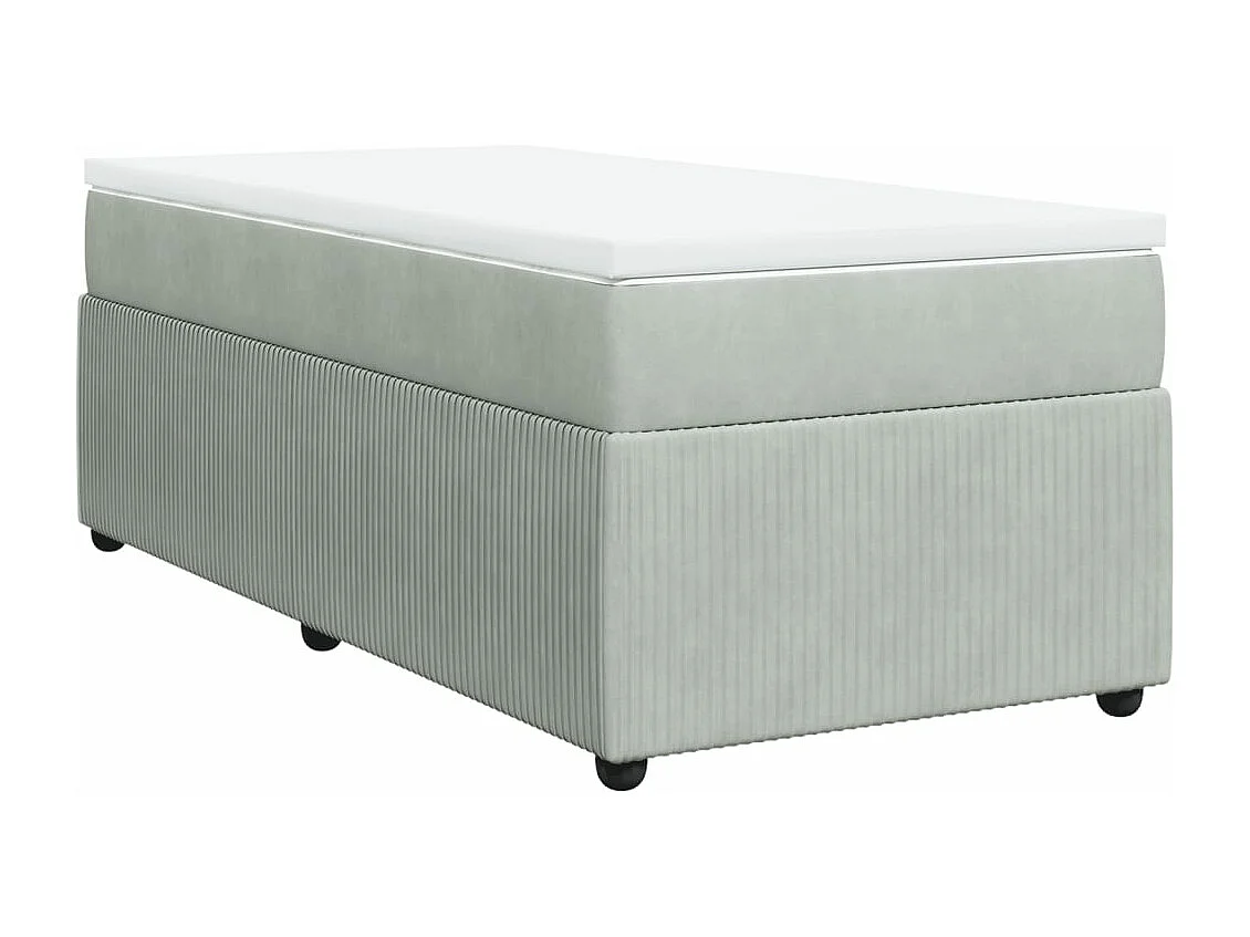 Sommier à lattes de lit et matelas Gris clair 90x190 cm Velours