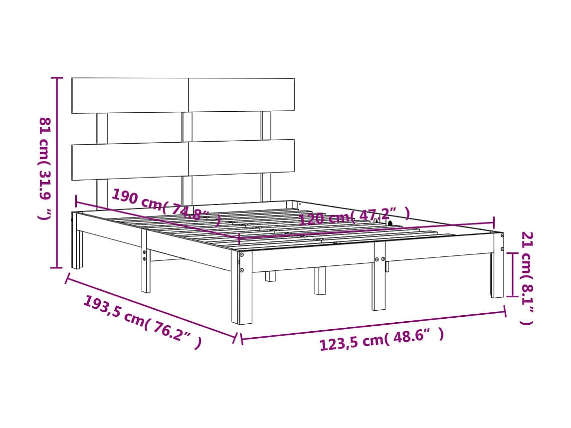 Cadre de lit sans matelas bleu foncé 120x190 cm velours