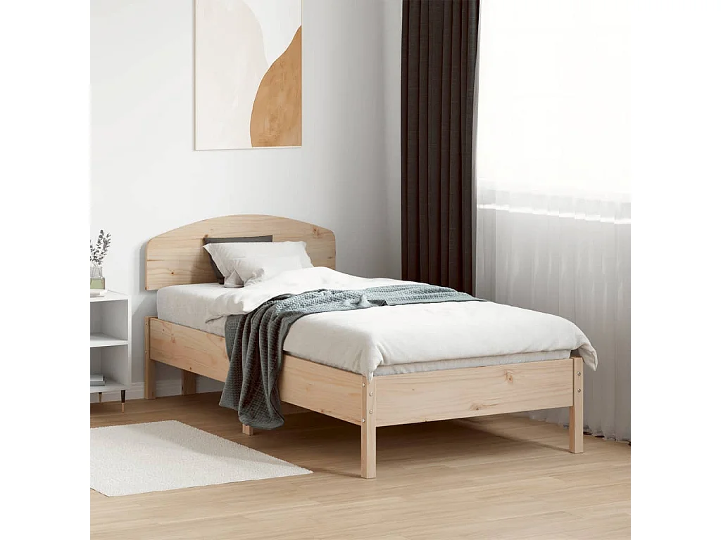 Cadre de lit sans matelas 90x190 cm bois de pin massif