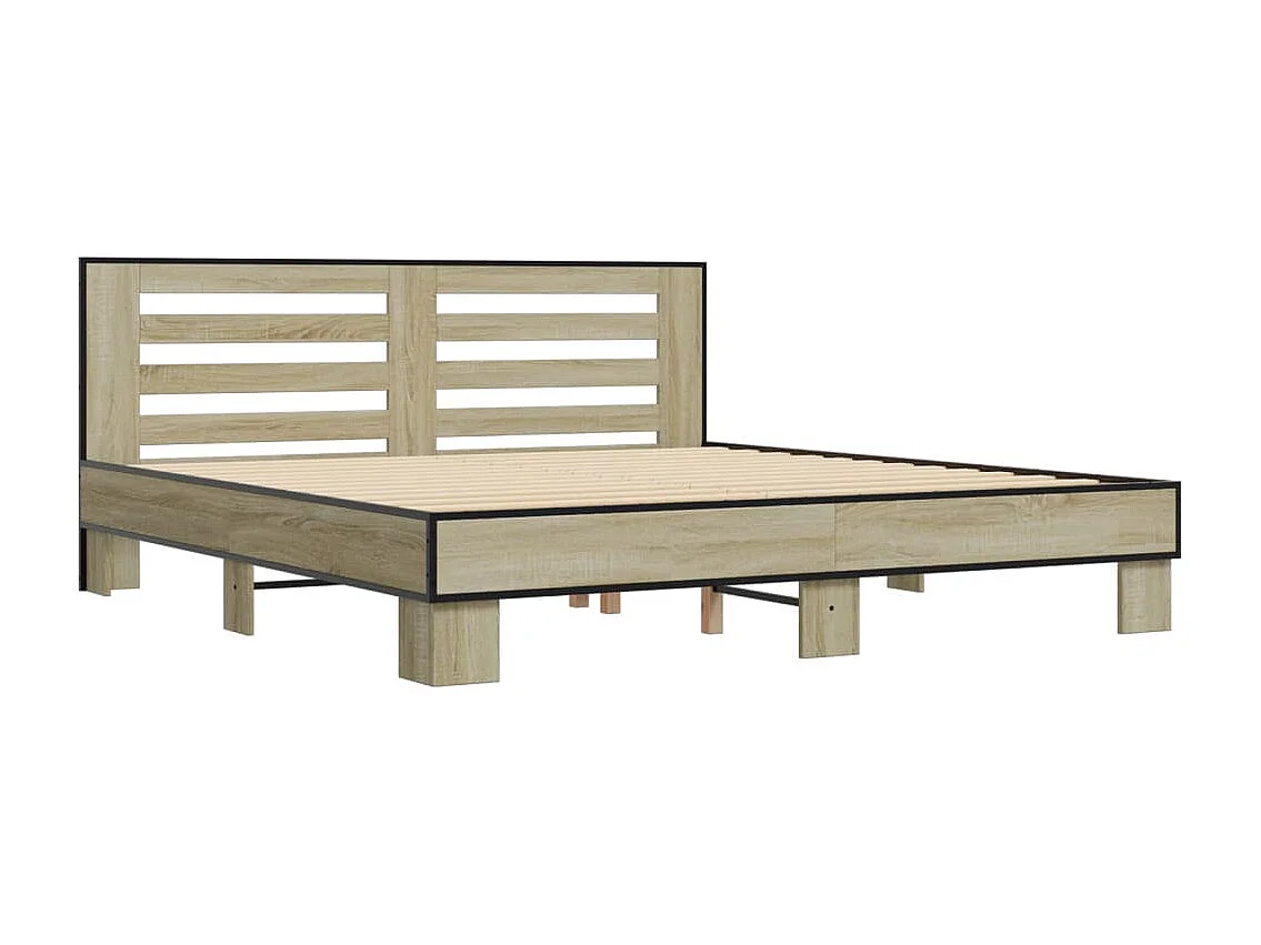 Giroletto Rovere Sonoma 200x200 cm Legno Multistrato e Metallo