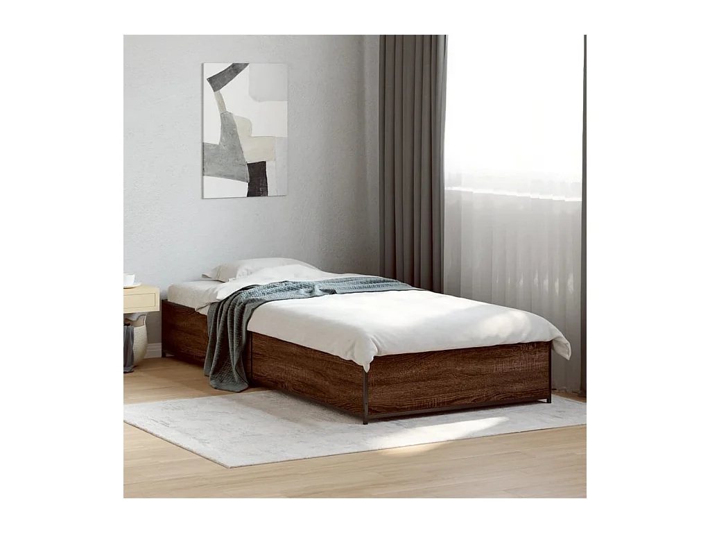 Giroletto Rovere Marrone 90x190 cm Legno Multistrato e Metallo