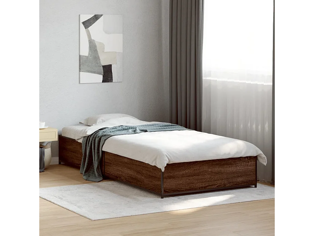 Cadre de lit sans matelas chêne marron 90x190 cm