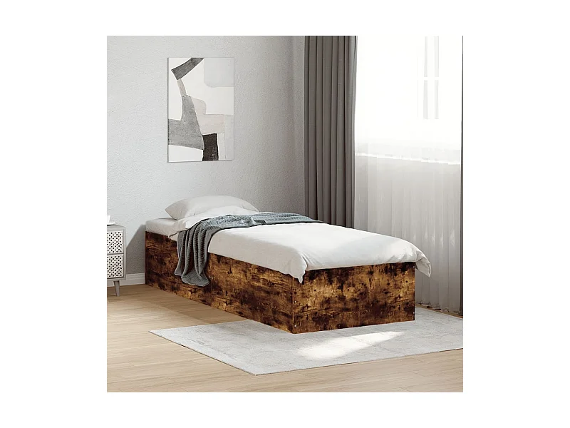 Bettgestell Räuchereiche 90x190 cm Holzwerkstoff