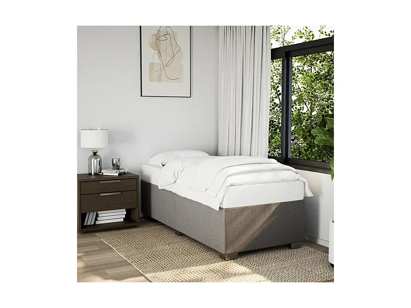 Cadre de lit sans matelas taupe 90x200 cm tissu