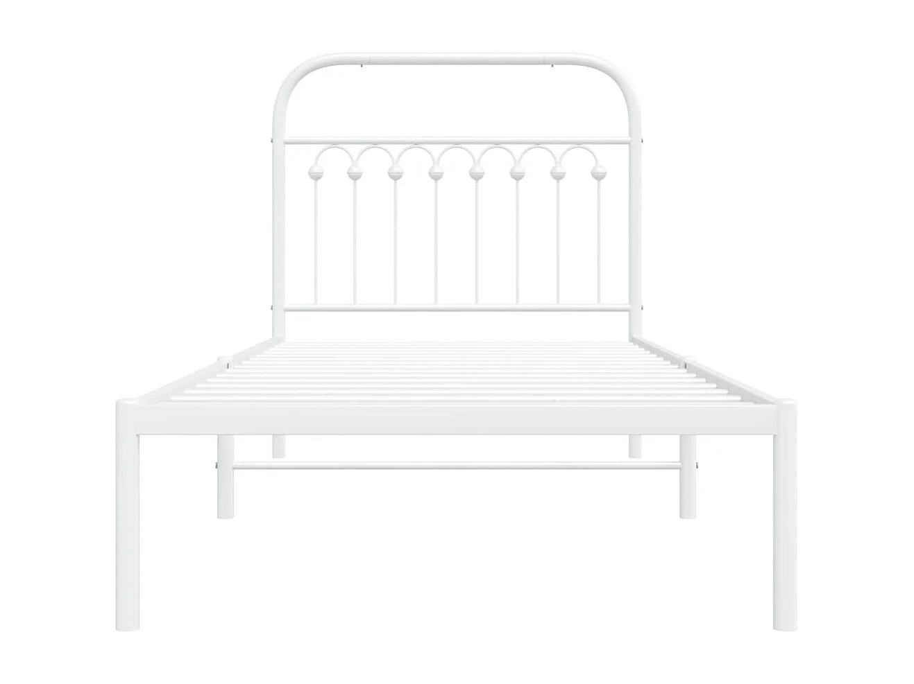 Cadre de lit métal sans matelas avec tête de lit blanc 90x200cm