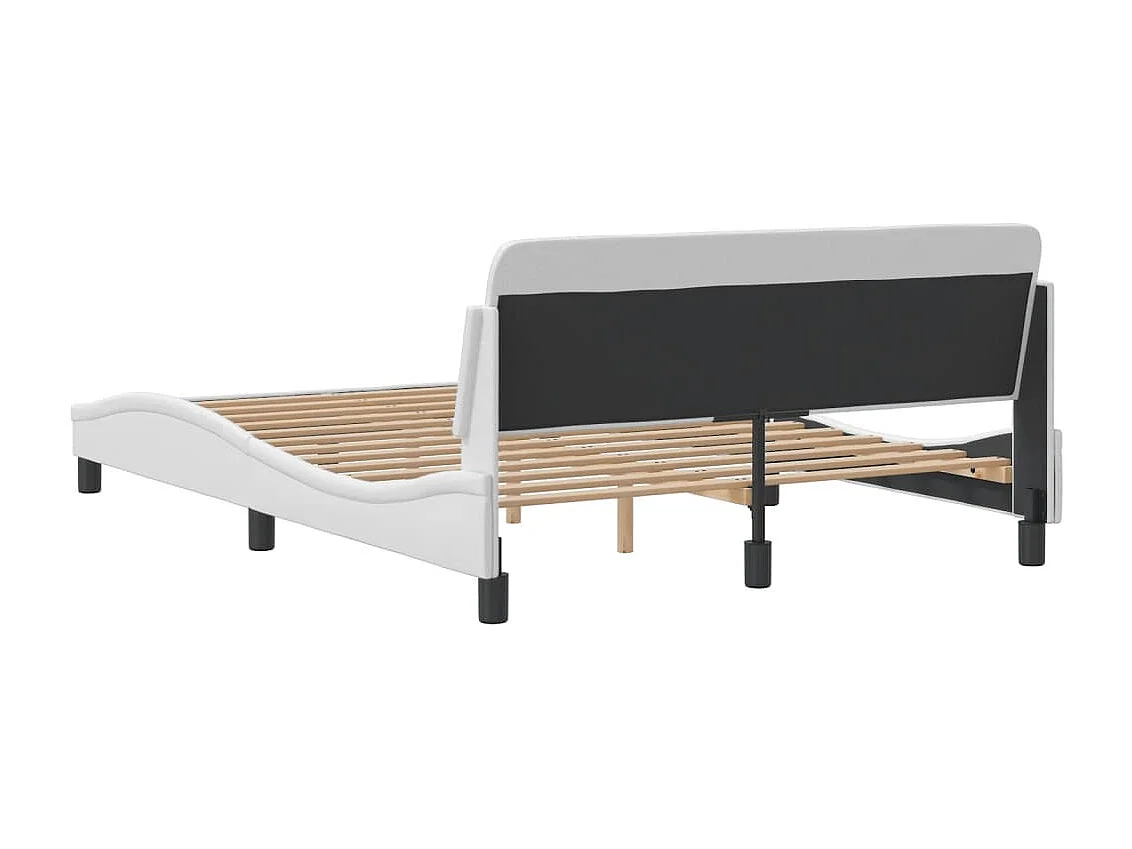 Estructura de cama sin colchón cuero sintético blanco 140x200cm