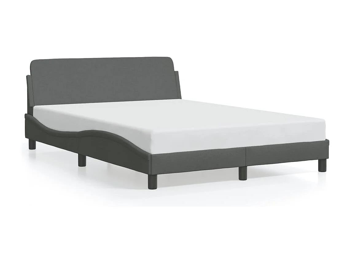 Cadre de lit sans matelas gris foncé 120x200 cm tissu