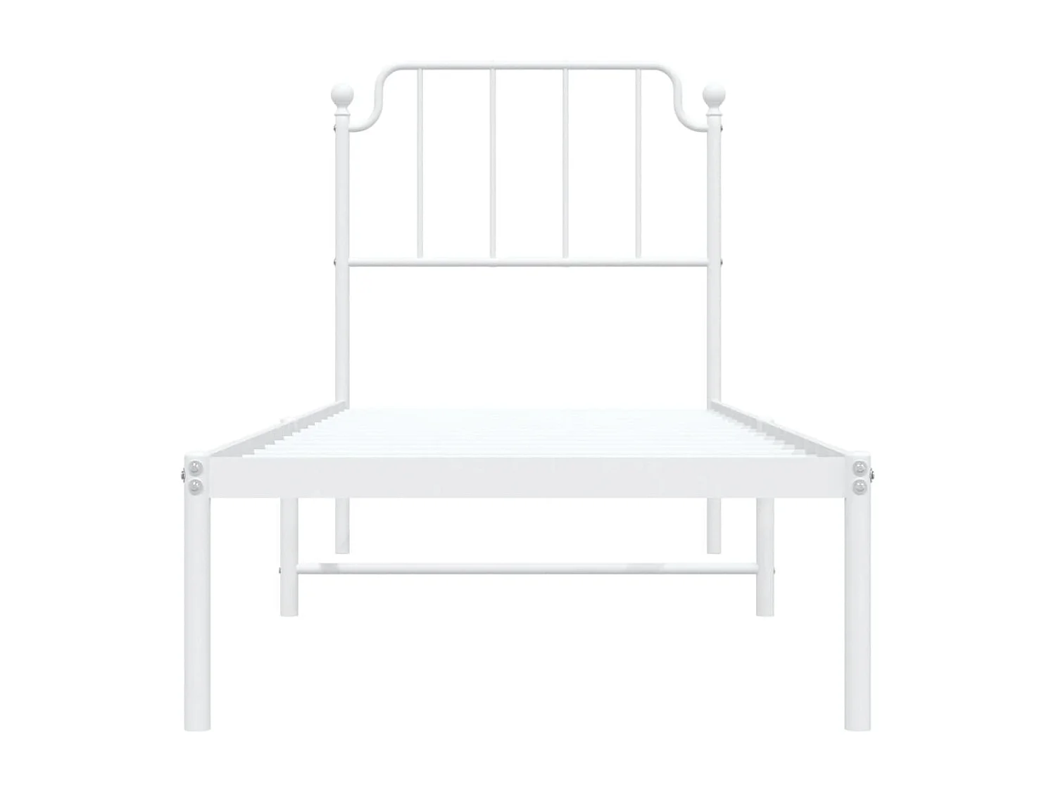 Metallbett ohne Matratze mit Kopfteil Weiß 75x190 cm