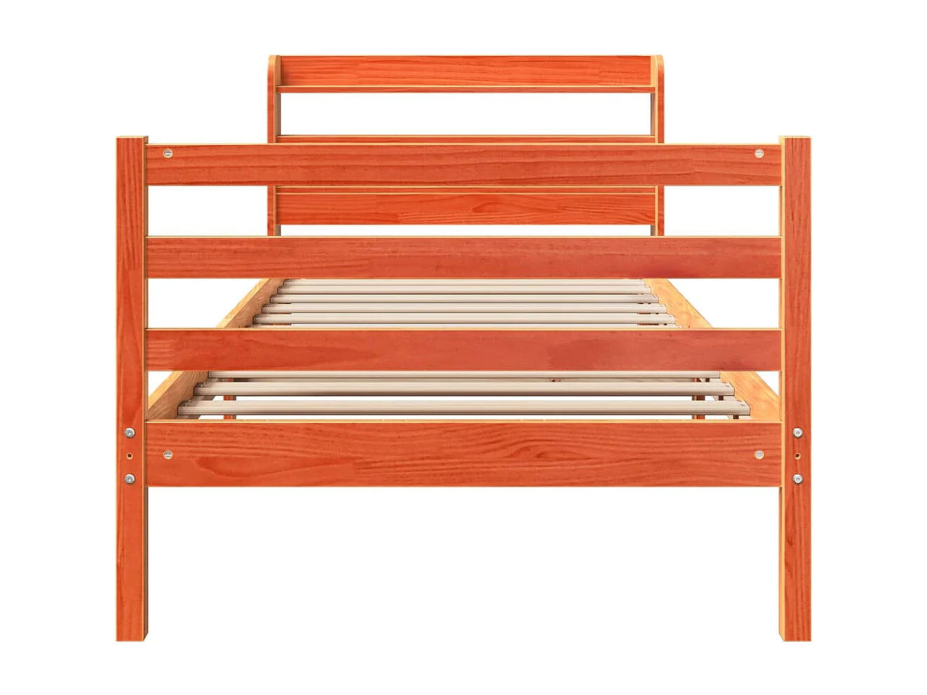 Cadre de lit sans matelas cire marron 75x190 cm bois pin massif