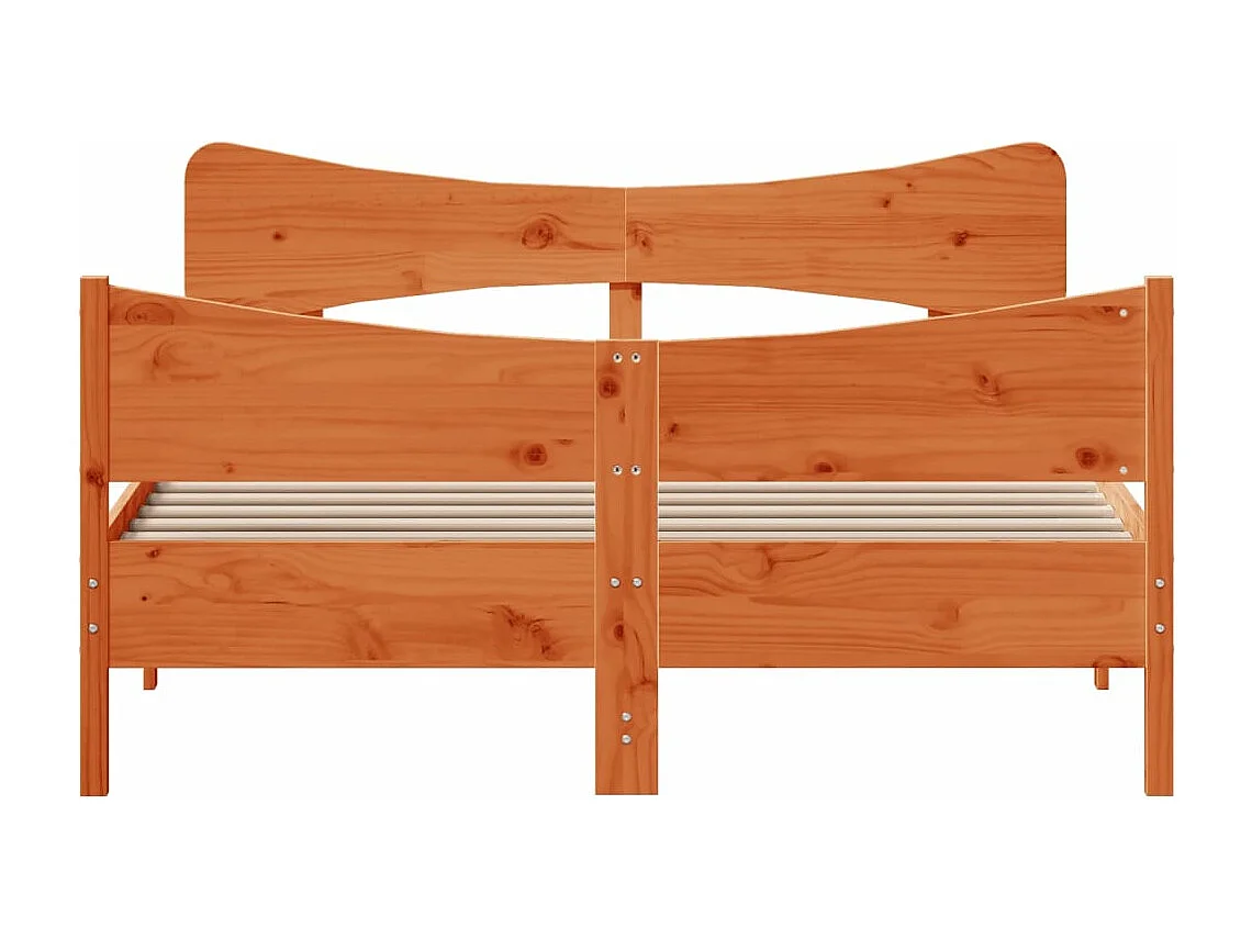 Bedframe zonder matras massief grenenhout wasbruin 160x200 cm