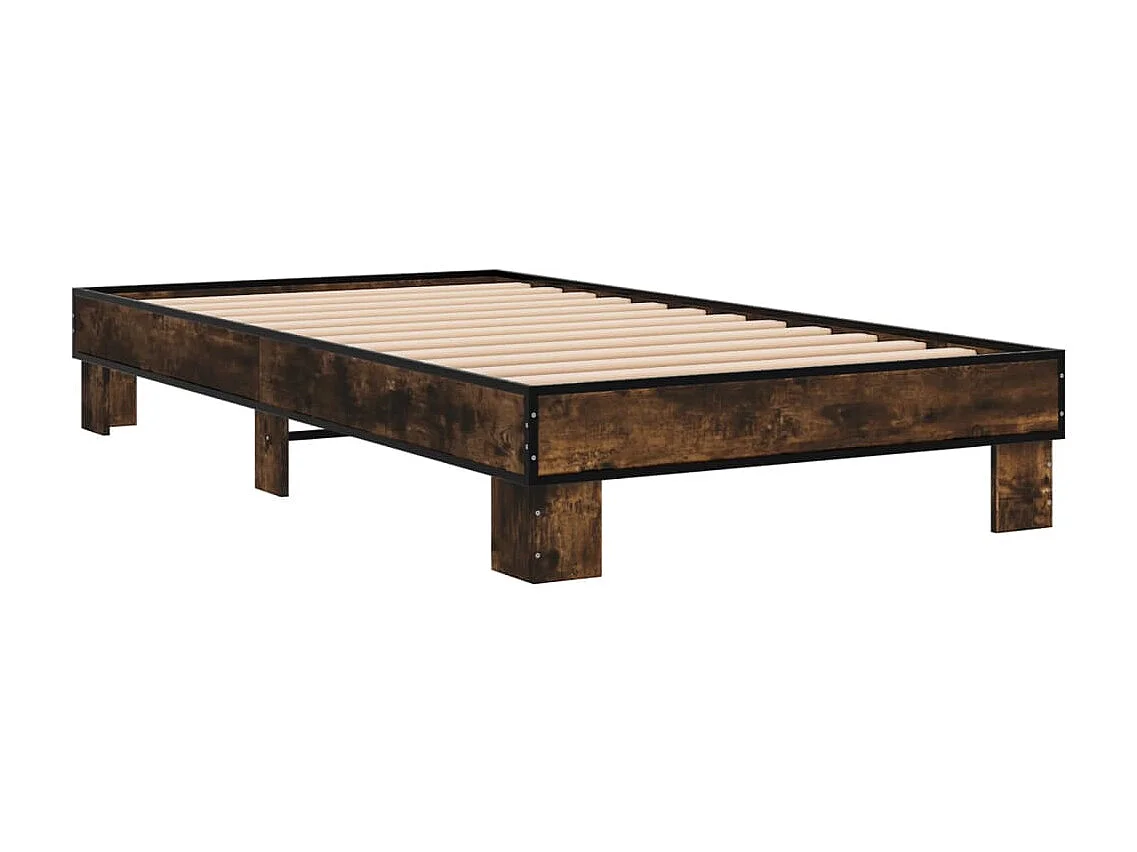 Cadre de lit sans matelas chêne fumé 75x190 cm