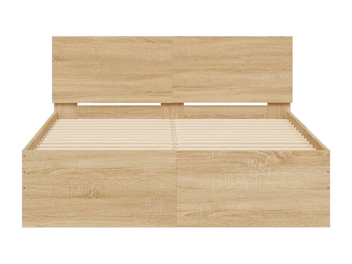 Bettgestell mit Kopfteil Sonoma-Eiche 135x190 cm