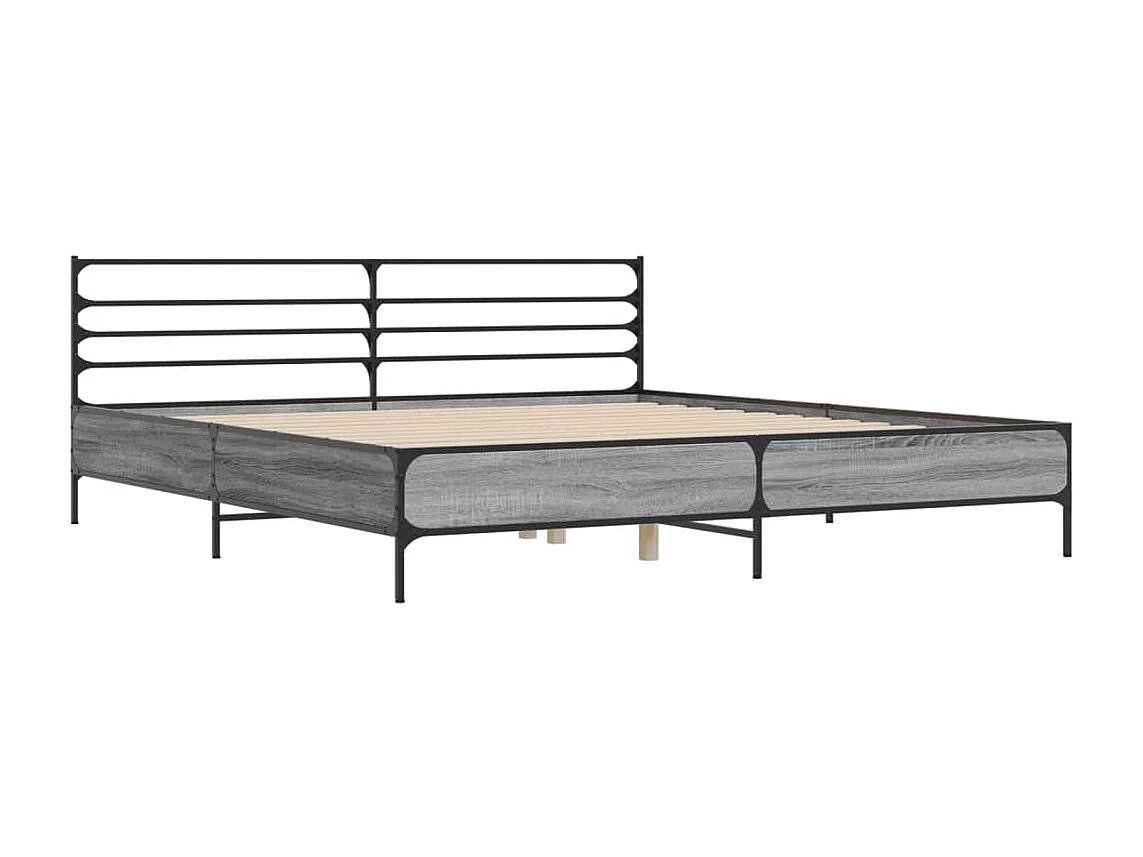 Cadre de lit sans matelas sonoma gris 180x200 cm