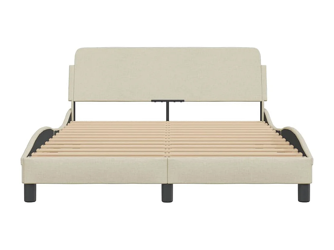 Bettgestell ohne Matratze Creme 120x200 cm Stoff