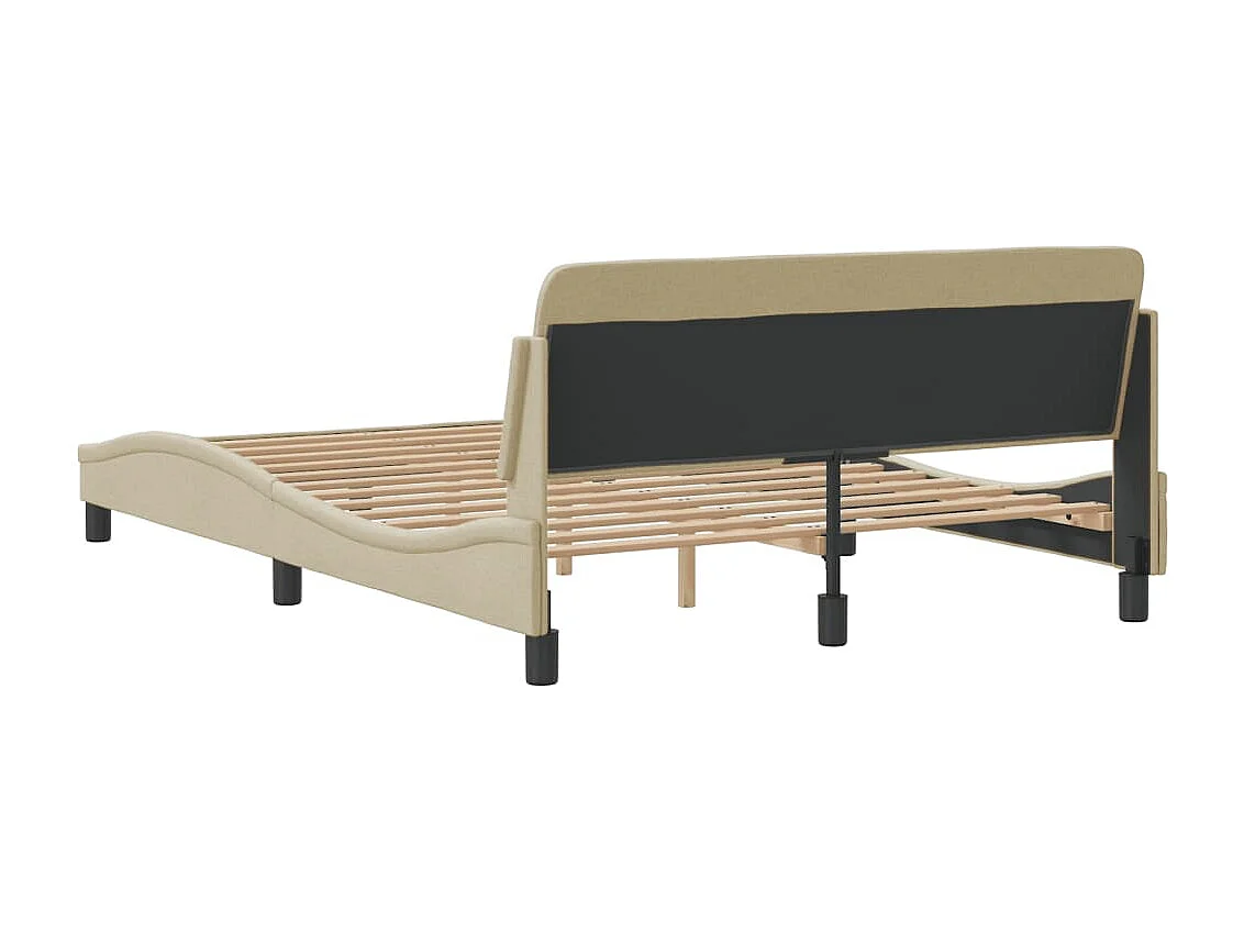 Bettgestell ohne Matratze Creme 120x200 cm Stoff