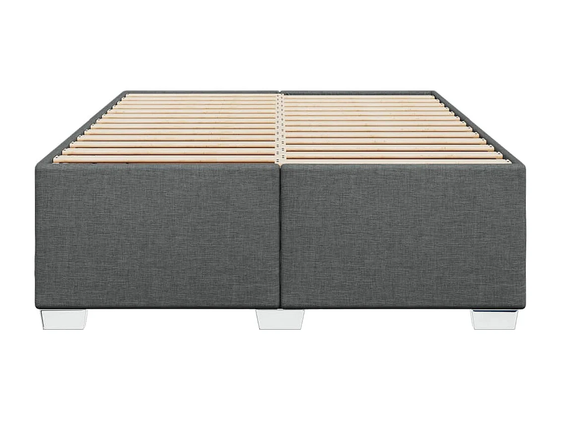 Cadre de lit sans matelas gris foncé 140x190 cm tissu