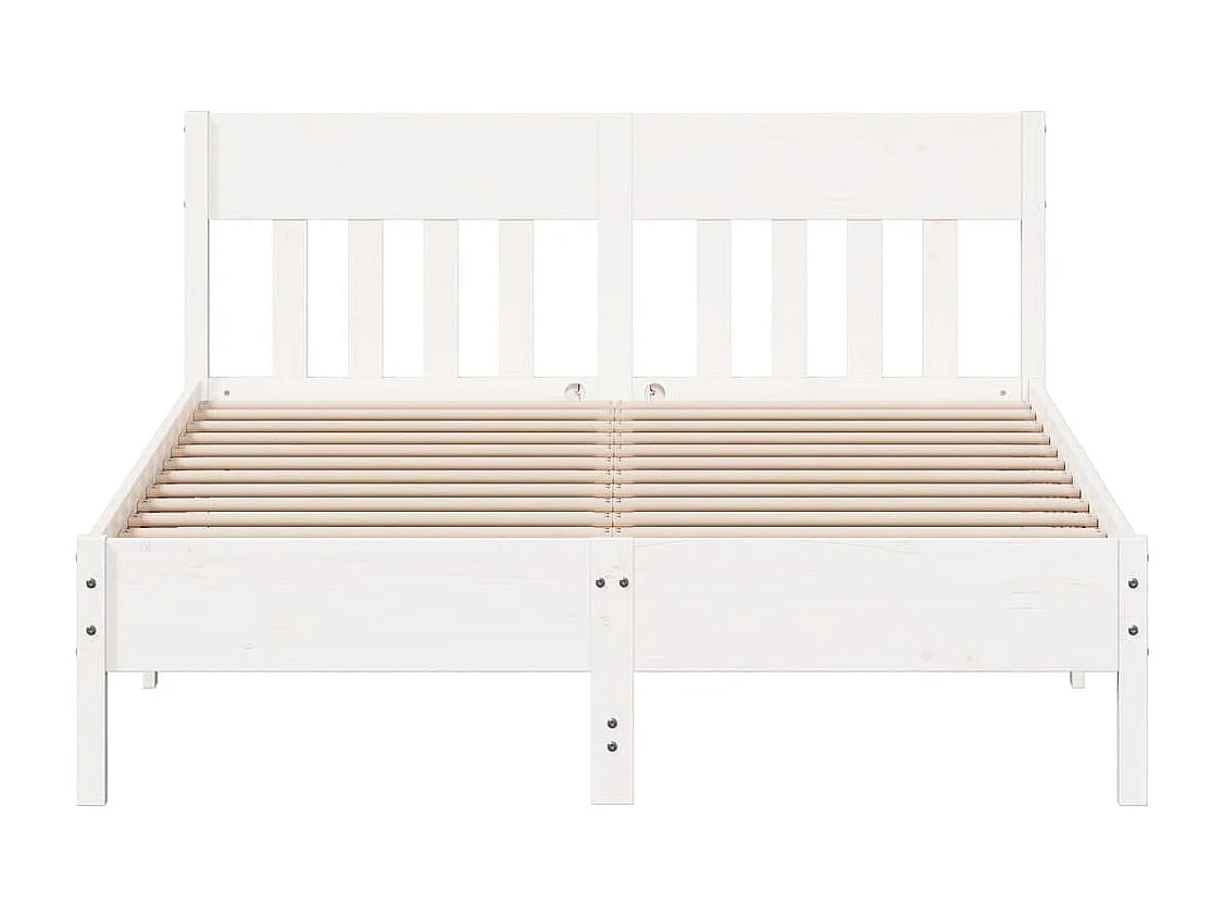 Cadre de lit sans matelas blanc 160x200 cm bois de pin massif