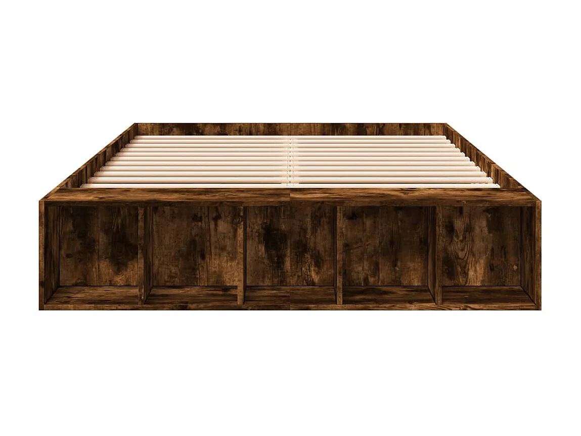 Cadre de lit sans matelas chêne fumé 135x190 cm
