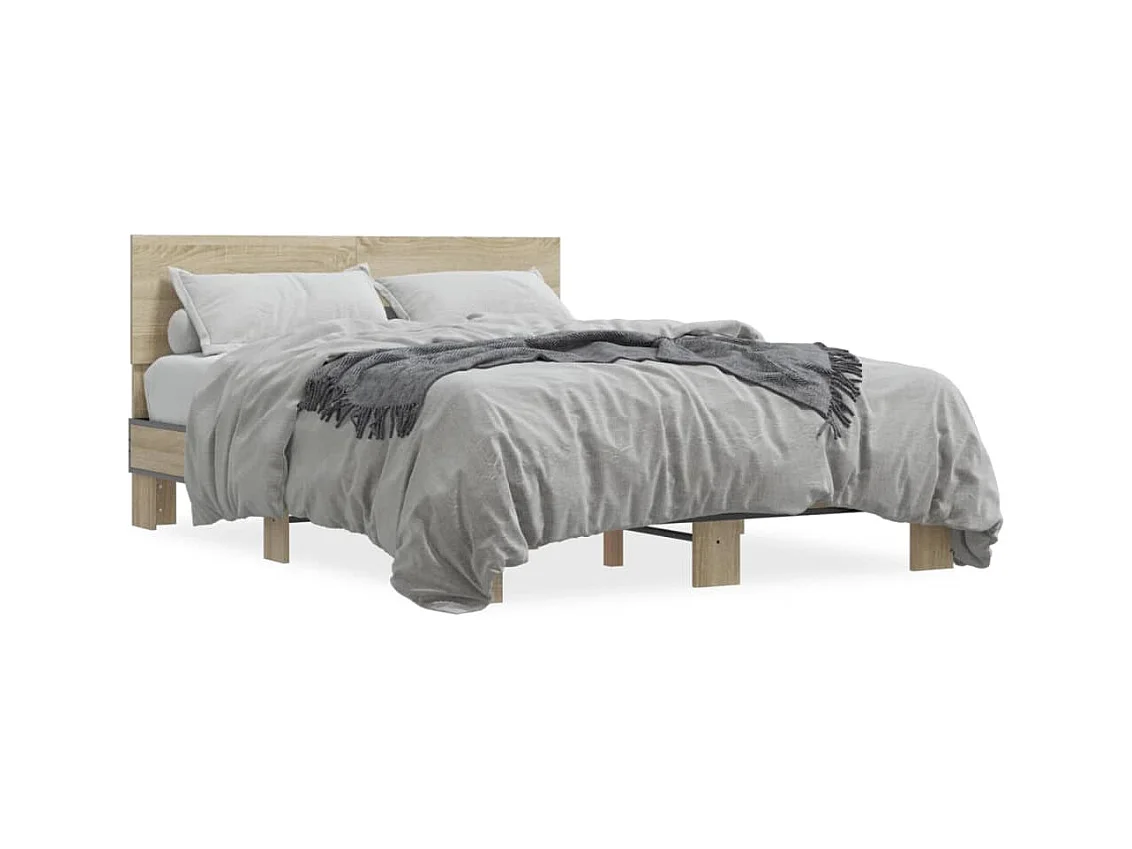 Cadre de lit sans matelas chêne sonoma 140x200 cm