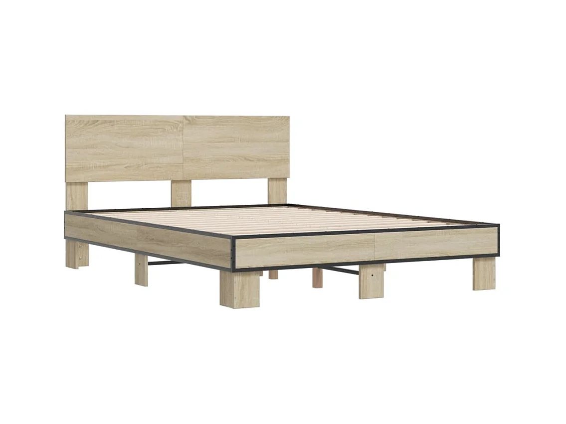 Cadre de lit sans matelas chêne sonoma 140x200 cm