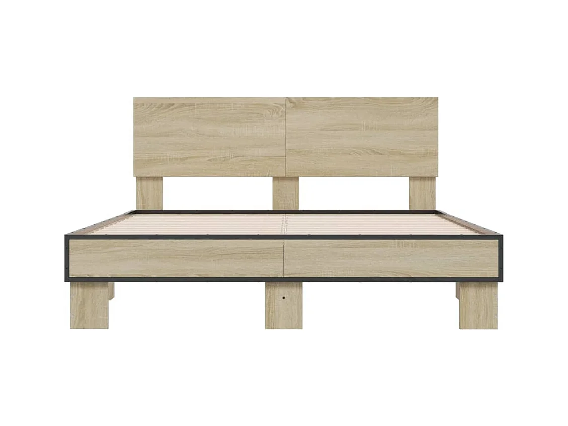 Cadre de lit sans matelas chêne sonoma 140x200 cm