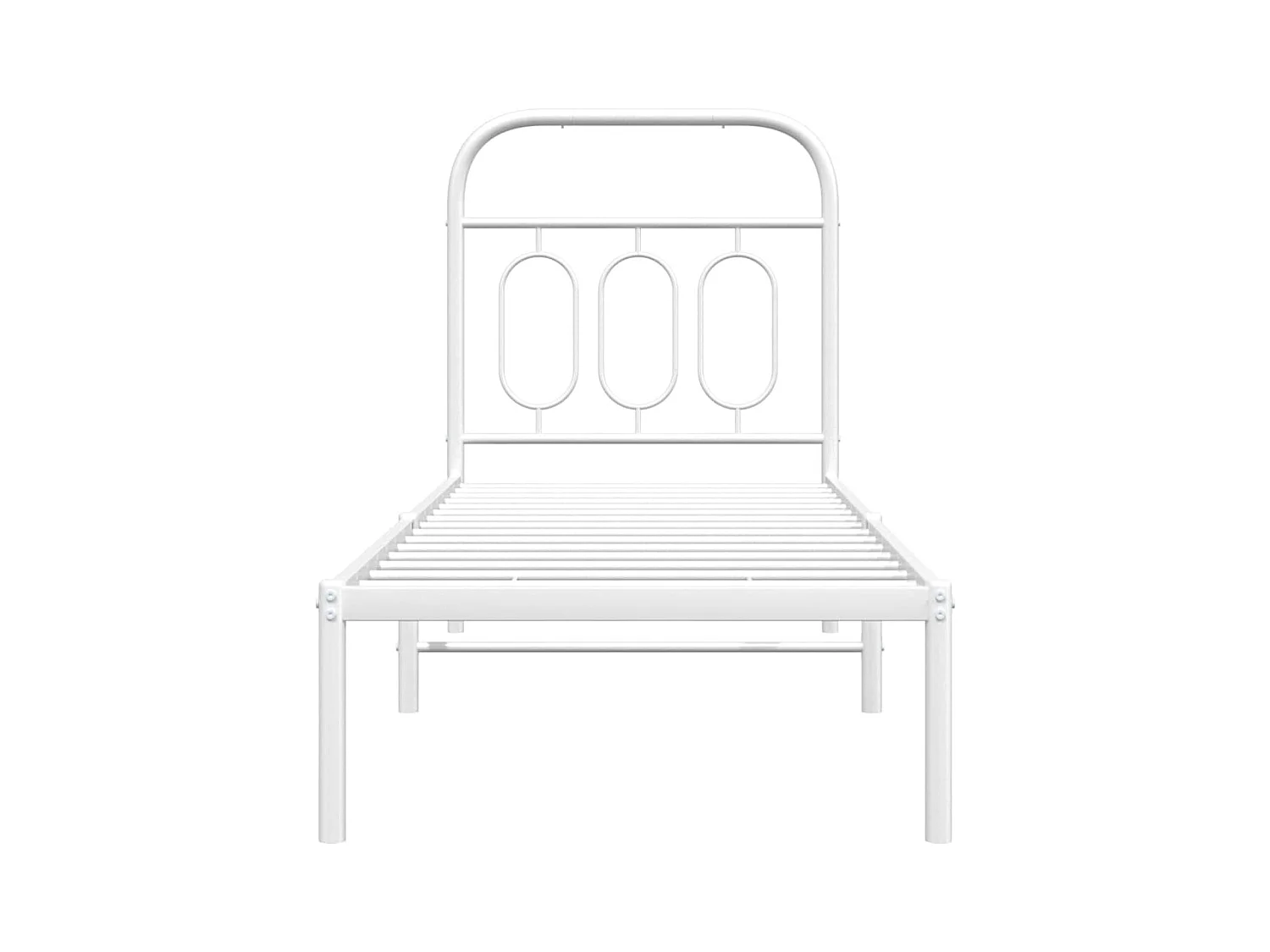 Bedframe met hoofdbord zonder matras metaal wit 75x190 cm