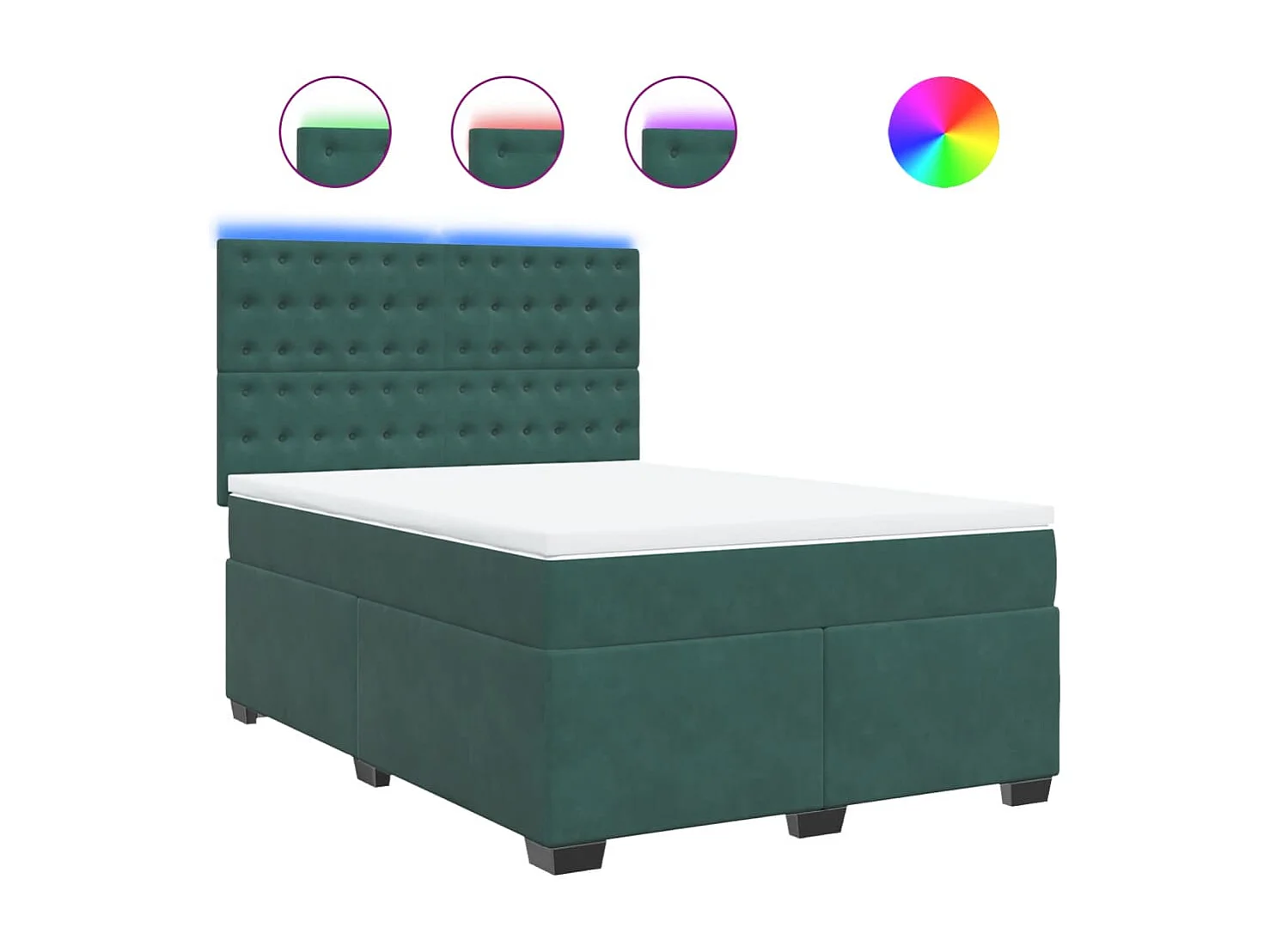 Boxspringbett mit Matratze Dunkelgrün 160x200 cm Samt