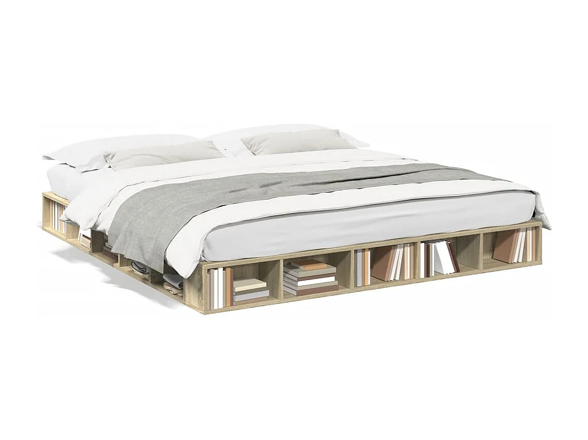 Cadre de lit sans matelas chêne sonoma 200x200 cm