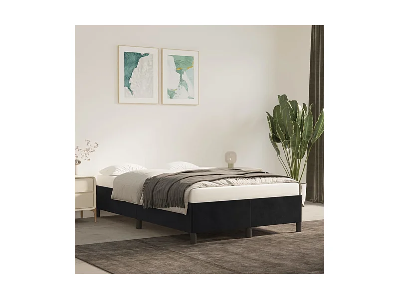 Estrutura de cama 120x190 cm veludo cinzento-escuro