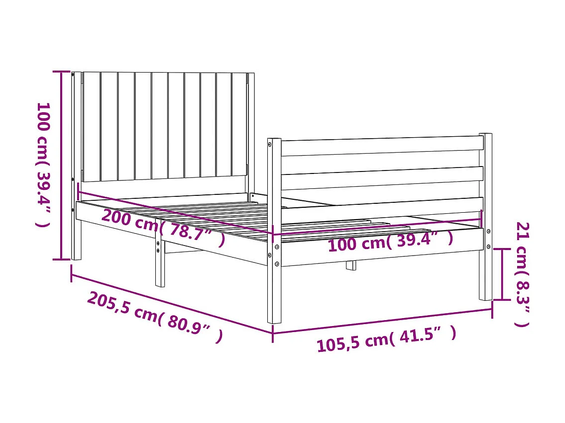 Cadre de lit d'enfants forme de maison sans matelas pin
