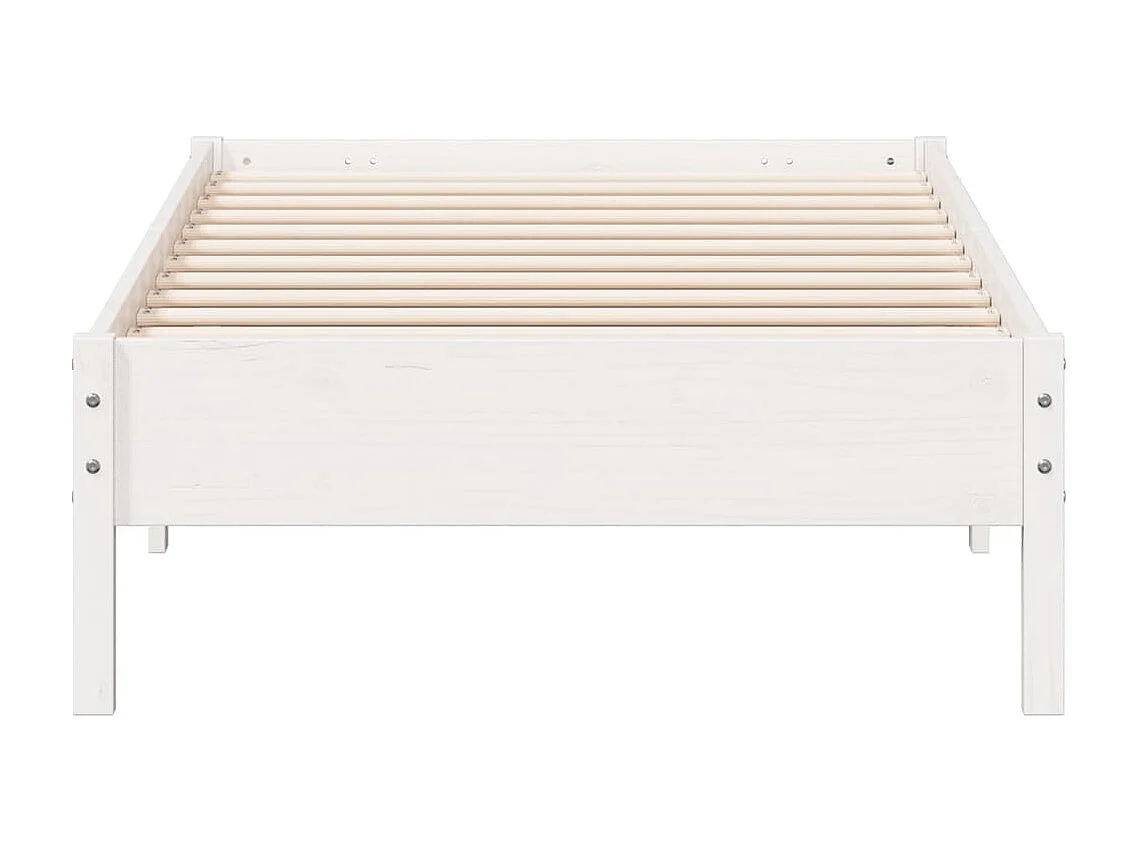 Cama sem colchão 90x200 cm madeira de pinho maciça branco