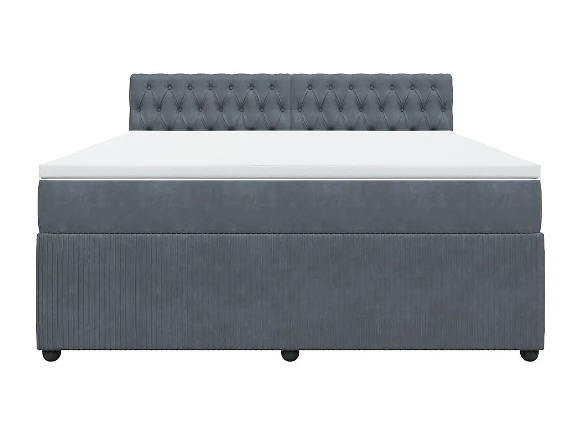 Sommier à lattes de lit et matelas Gris foncé 180x200cm Velours
