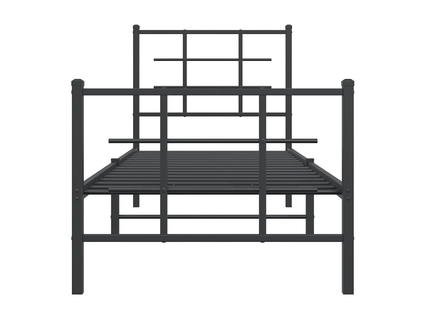 Bettgestell mit Kopf- und Fußteil Metall Schwarz 80x200 cm