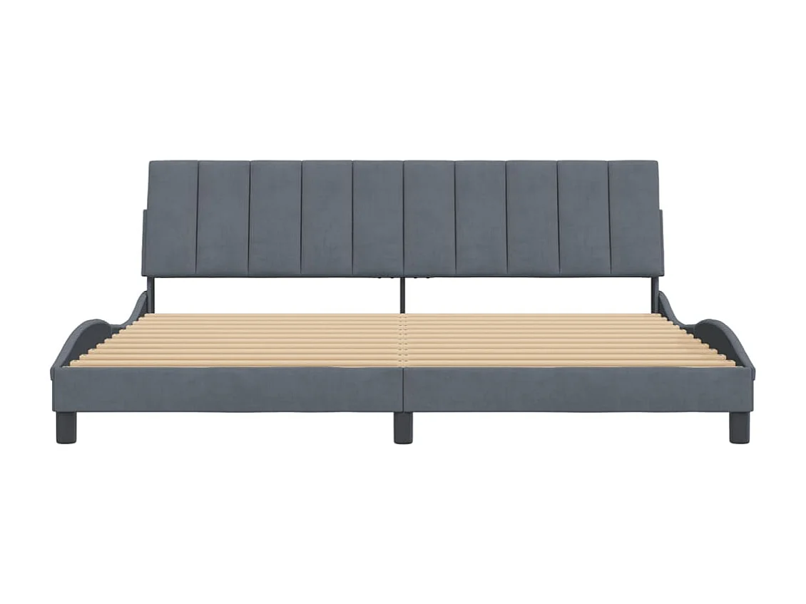 Giroletto senza Materasso Grigio Scuro 200x200 cm Velluto