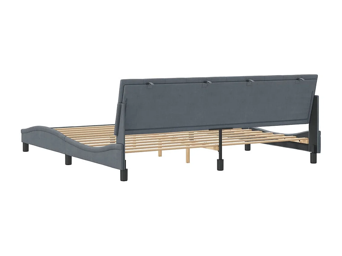 Giroletto senza Materasso Grigio Scuro 200x200 cm Velluto