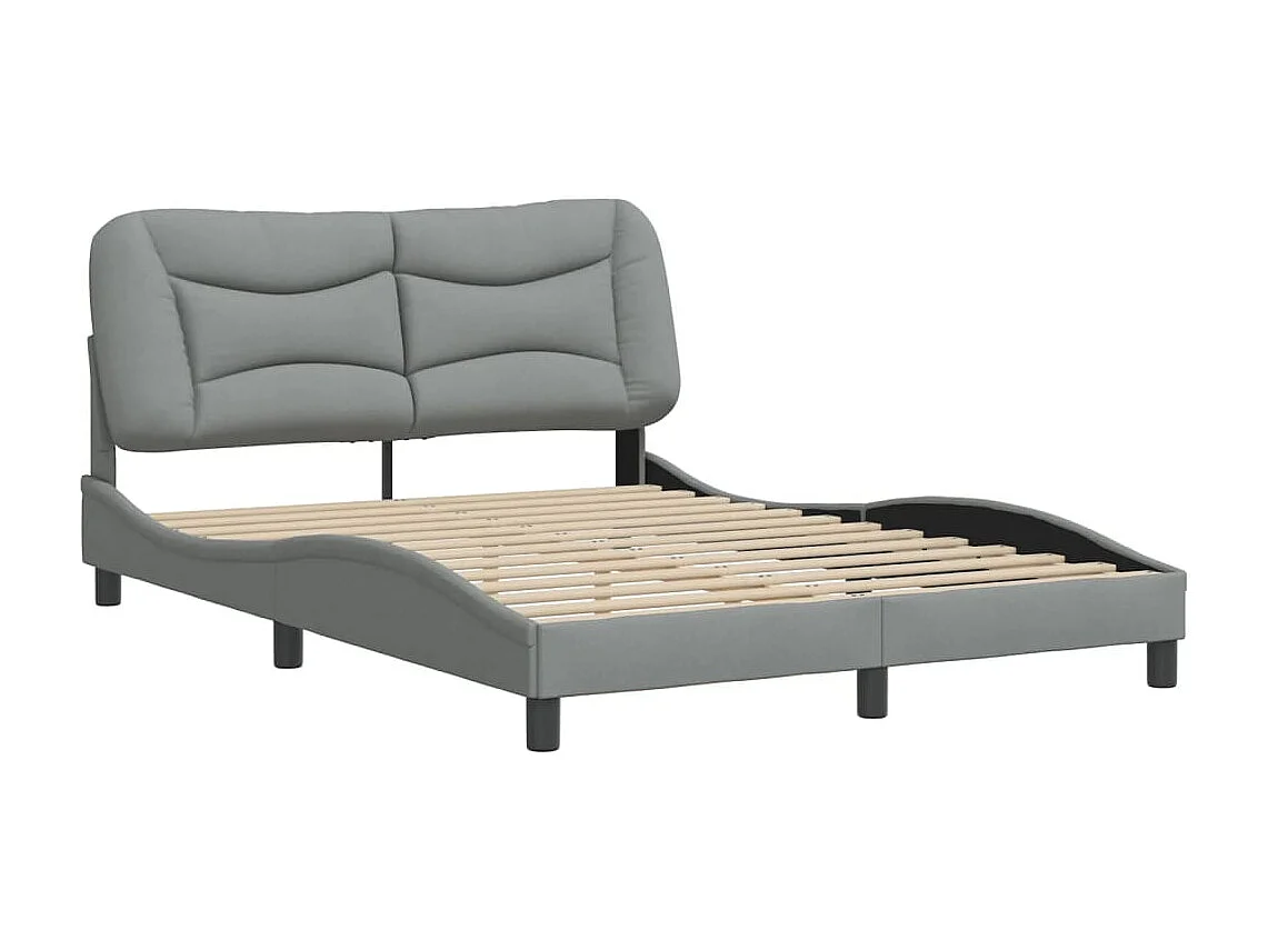 Cama sin colchón tela gris claro 140x200 cm