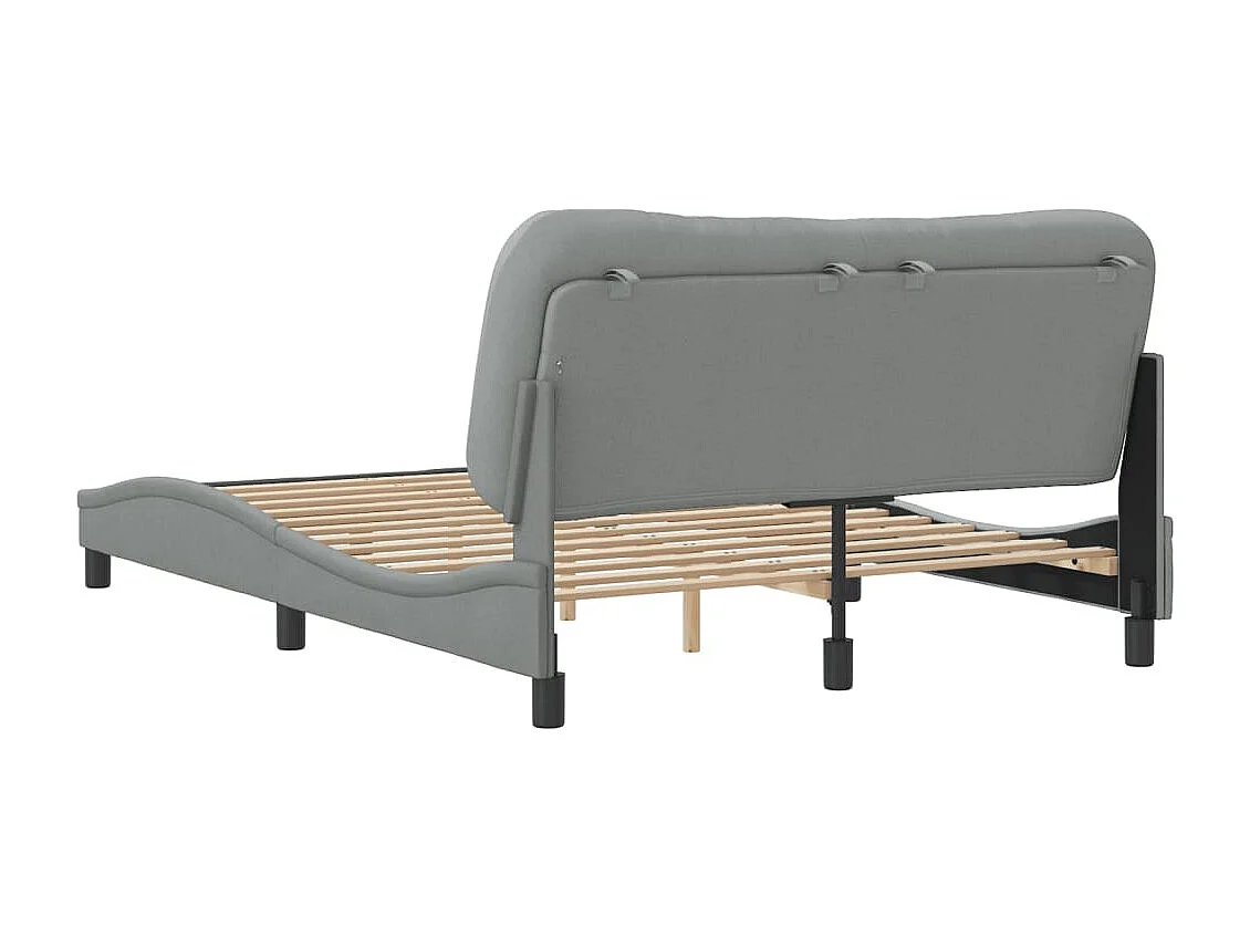 Cama sin colchón tela gris claro 140x200 cm