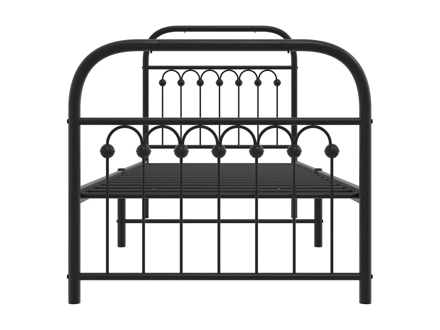 Bedframe met hoofd- en voeteneinde metaal zwart 80x200 cm