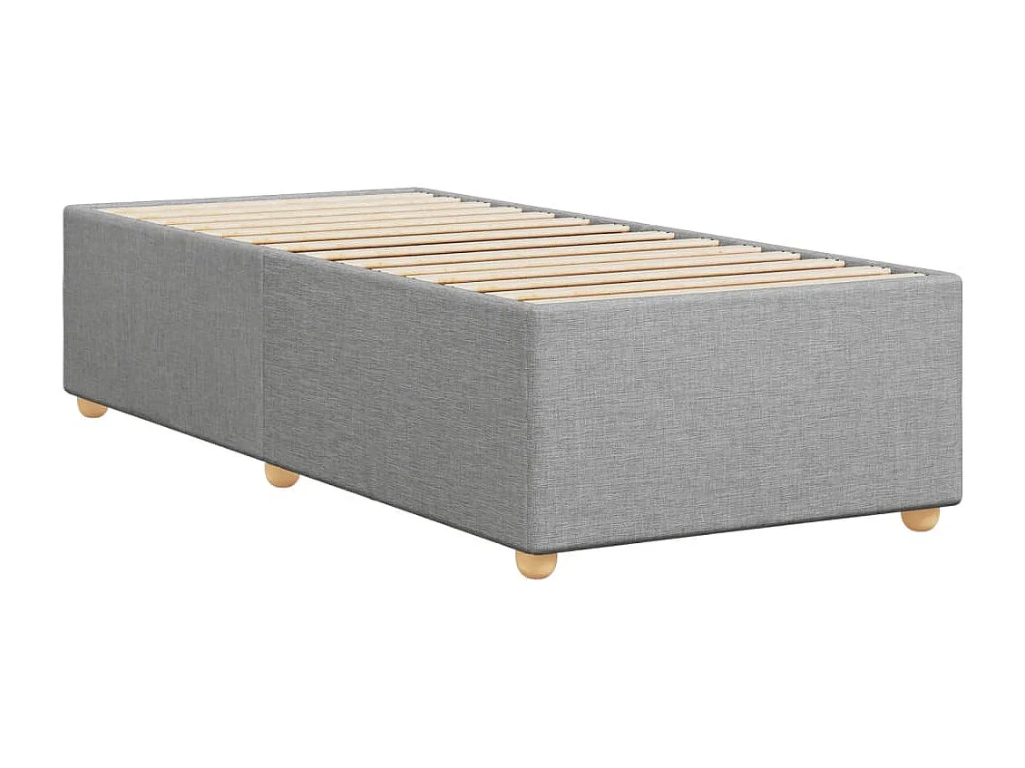 Cadre de lit sans matelas gris clair 100x200 cm tissu