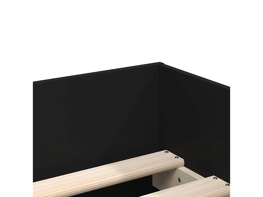 Cadre de lit sans matelas noir 75x190 cm