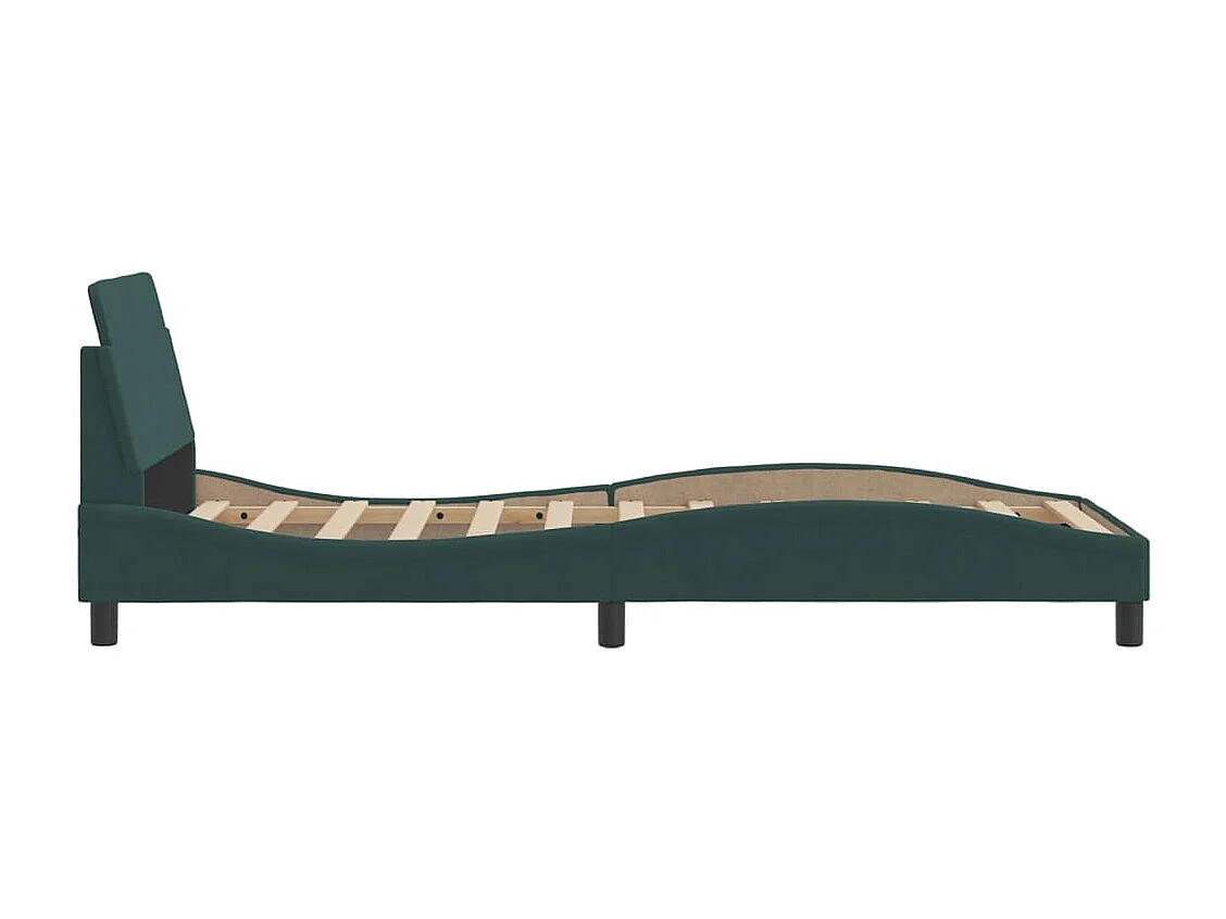 Cadre de lit sans matelas vert foncé 90x190 cm velours