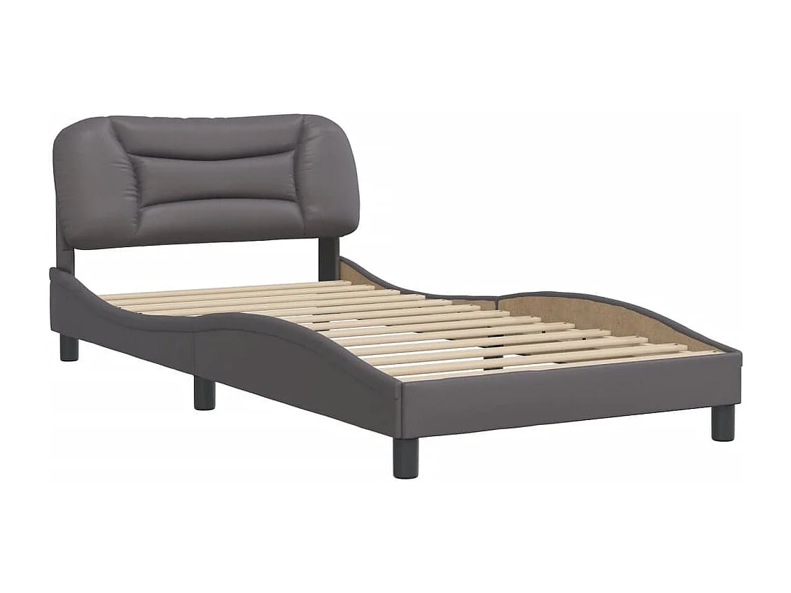 Cadre de lit sans matelas gris 100x200 cm similicuir