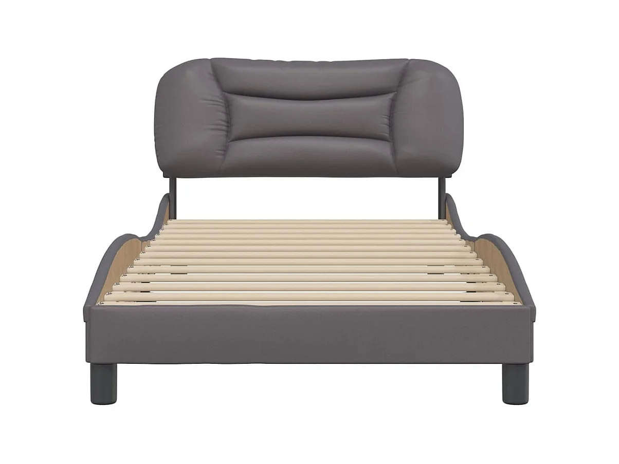 Cadre de lit sans matelas gris 100x200 cm similicuir