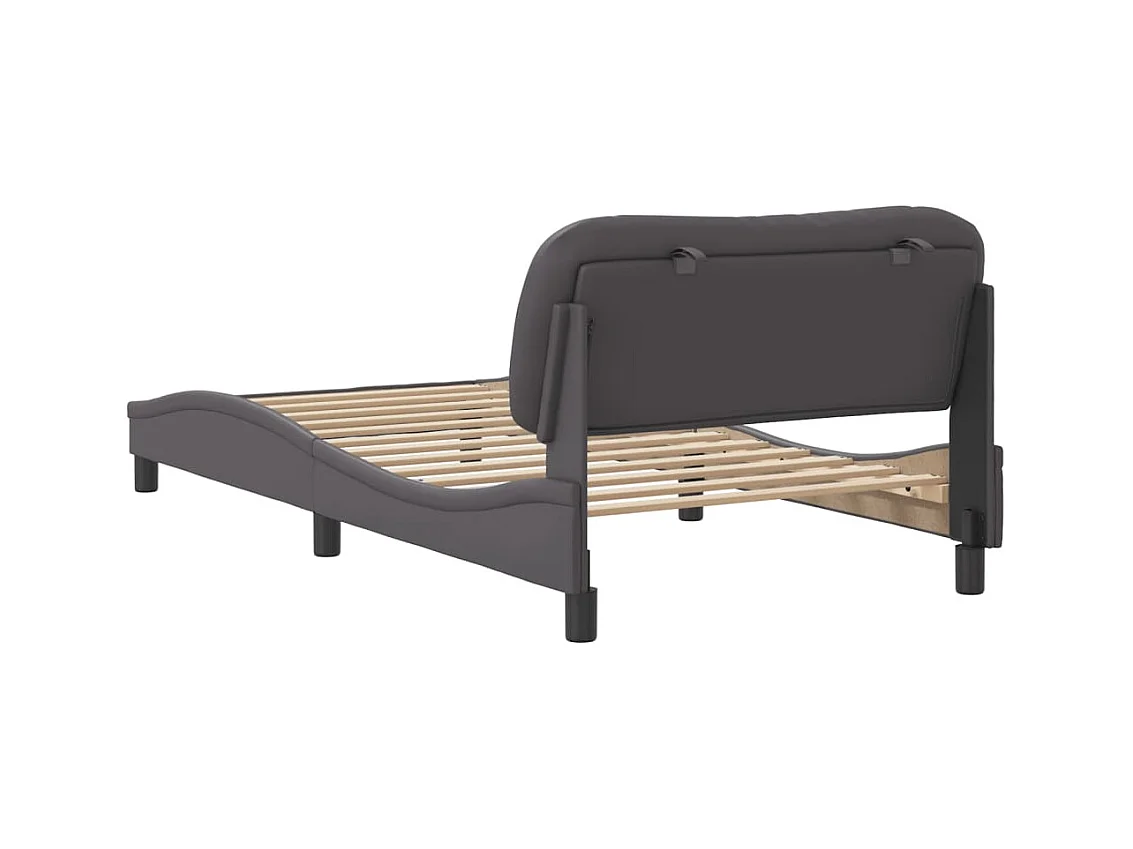 Cadre de lit sans matelas gris 100x200 cm similicuir