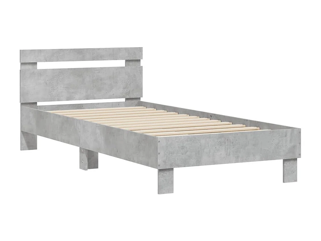 Giroletto Testiera Grigio Cemento 75x190 cm Legno Multistrato