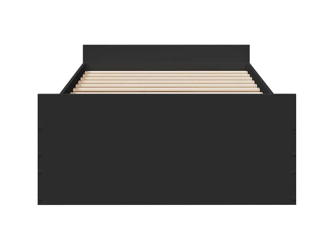 Giroletto con Cassetti Nero 75x190 cm in Legno Multistrato