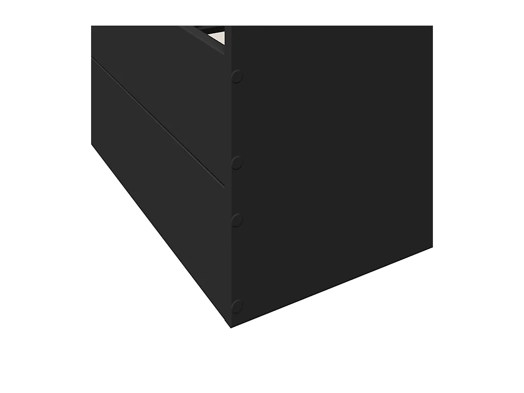 Giroletto con Cassetti Nero 75x190 cm in Legno Multistrato